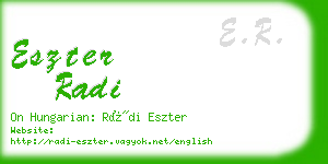 eszter radi business card